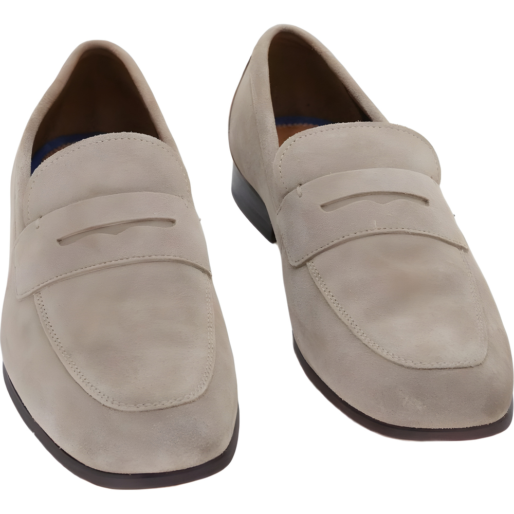 Bar III Mens's Baldwinn Penny Loafer Salty Nut Suede Size 11